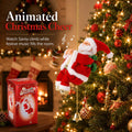 Animated Climbing Santa Christmas Decoration – animated climbing Santa beside a Christmas tree