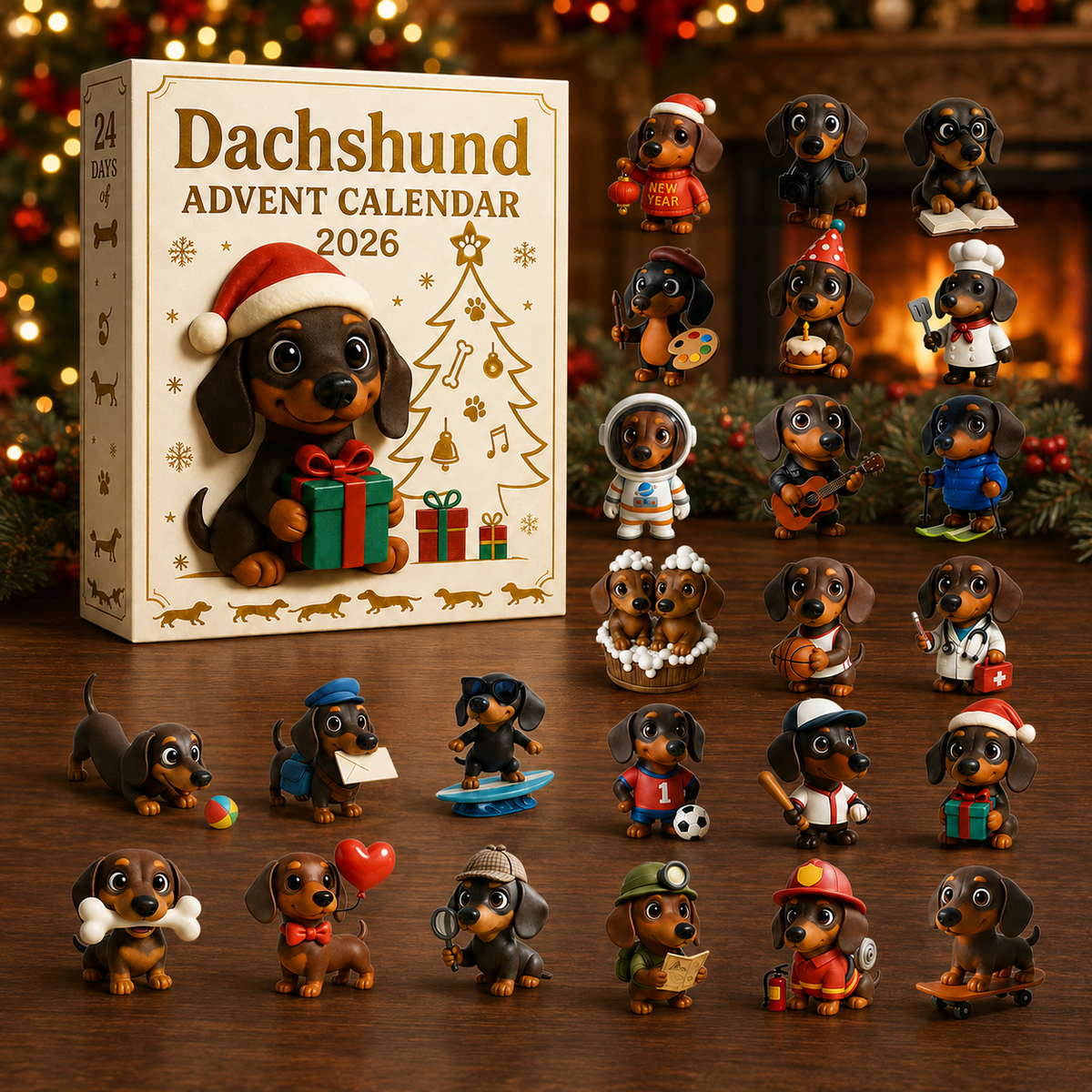 Full collection of dachshund holiday ornaments