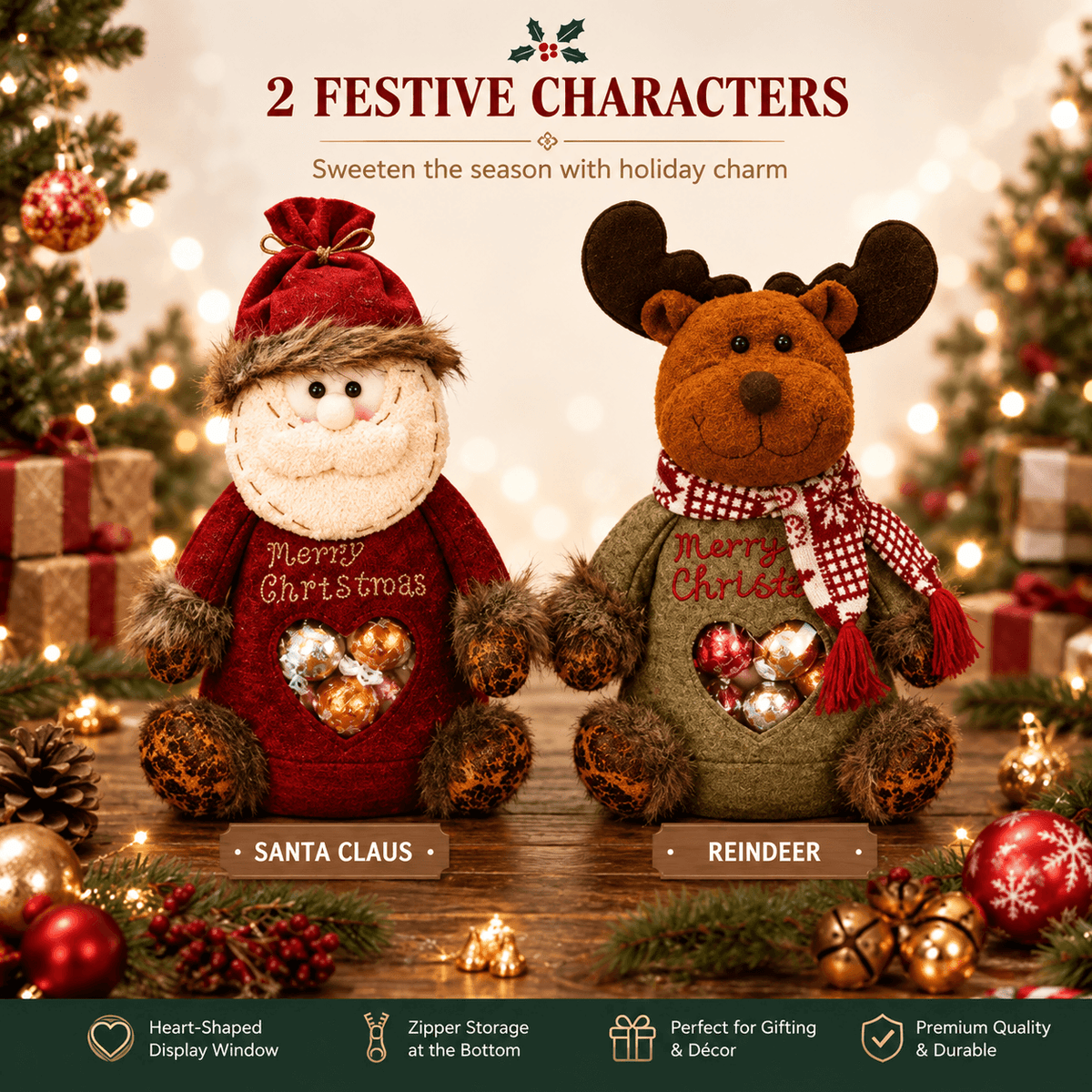 Christmas Character Zipper Gift Bag