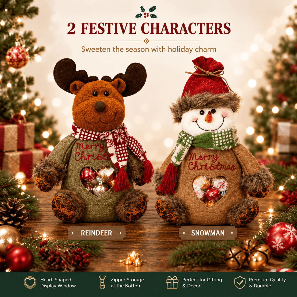 Christmas Character Zipper Gift Bag