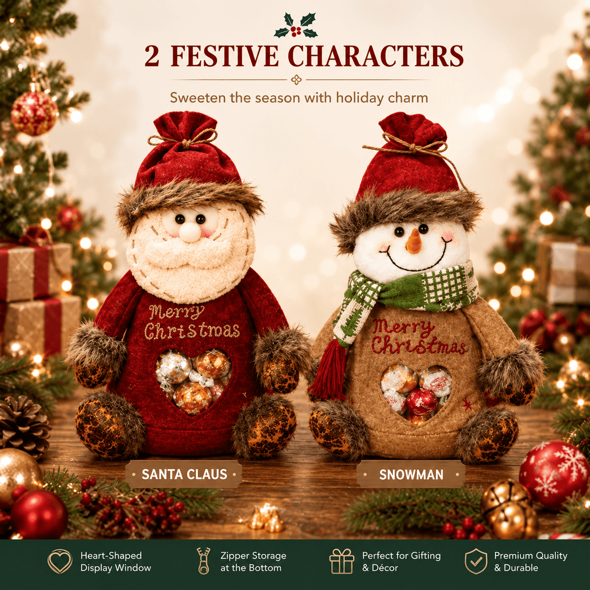 Christmas Character Zipper Gift Bag