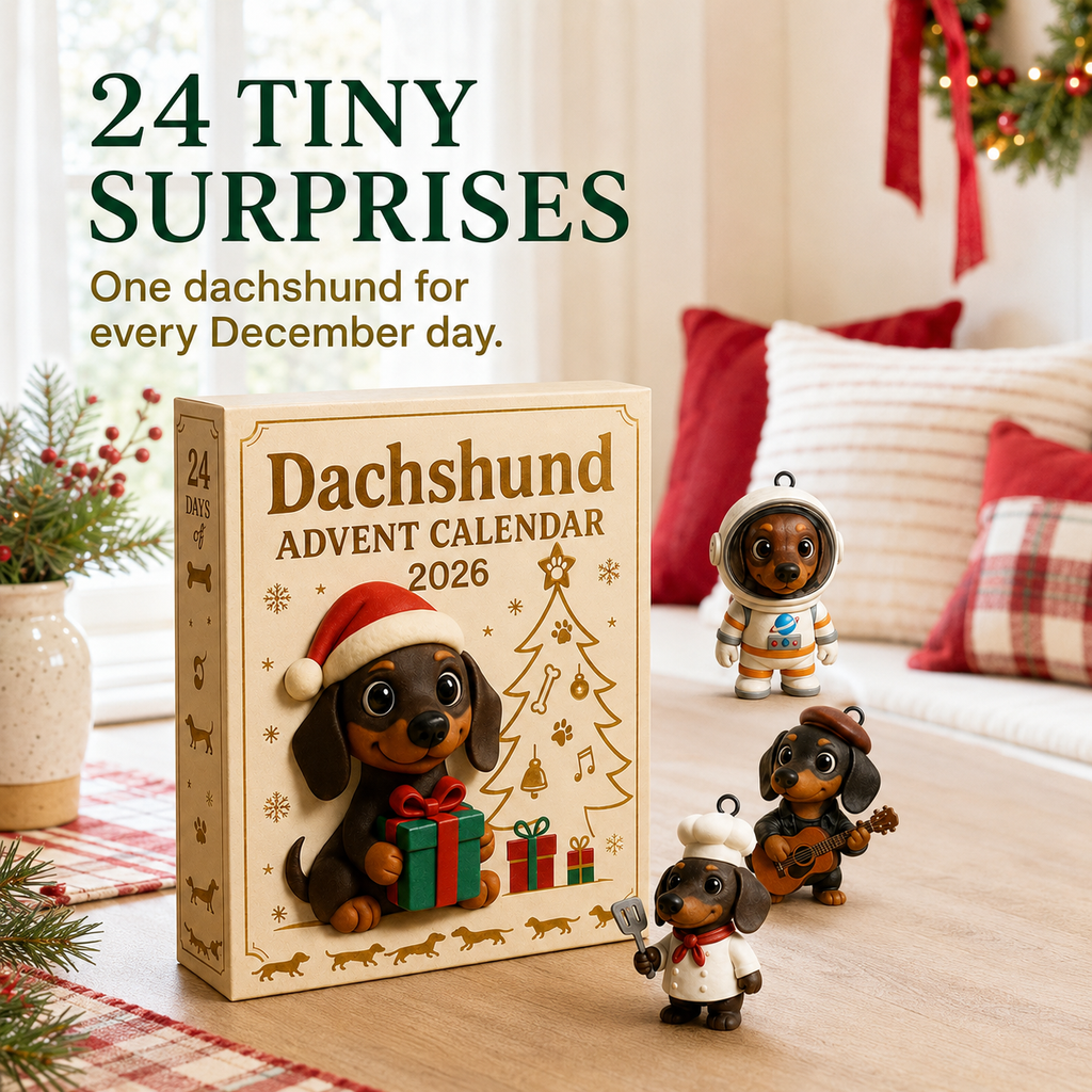 Dachshund Ornament Advent Calendar with 24 Christmas surprises